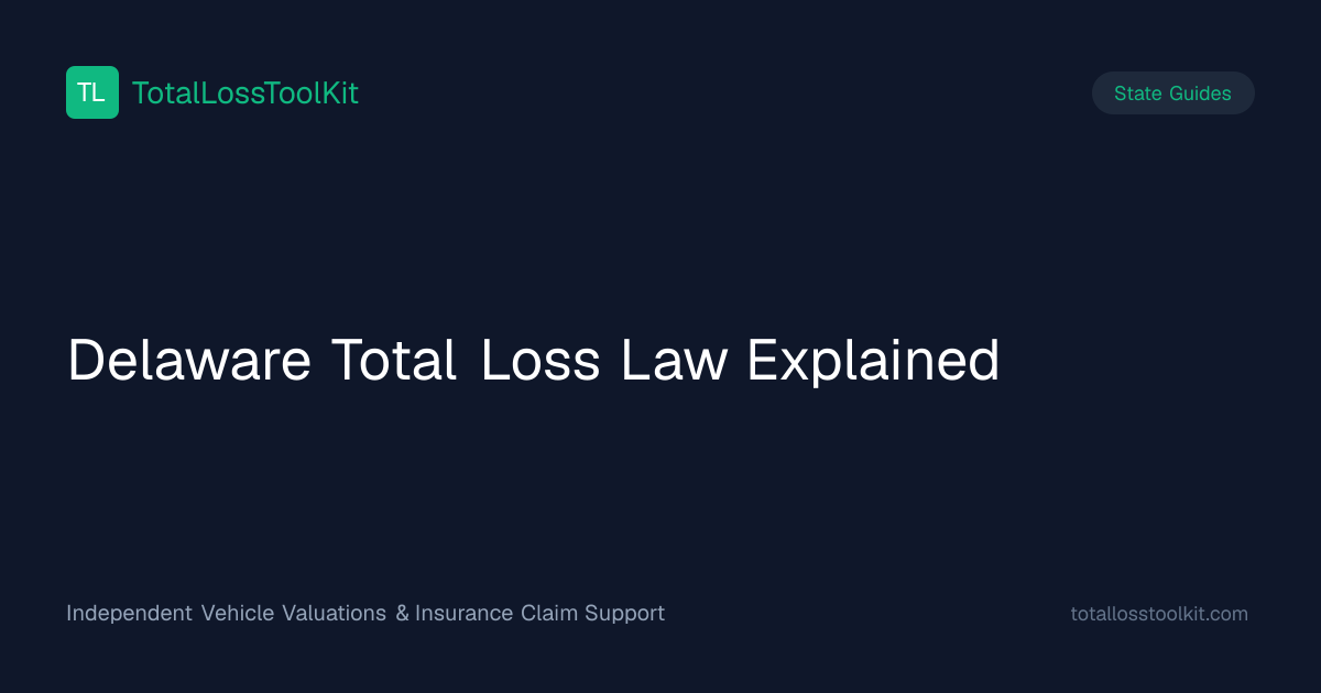Delaware Total Loss Law Explained | TotalLossToolKit.com