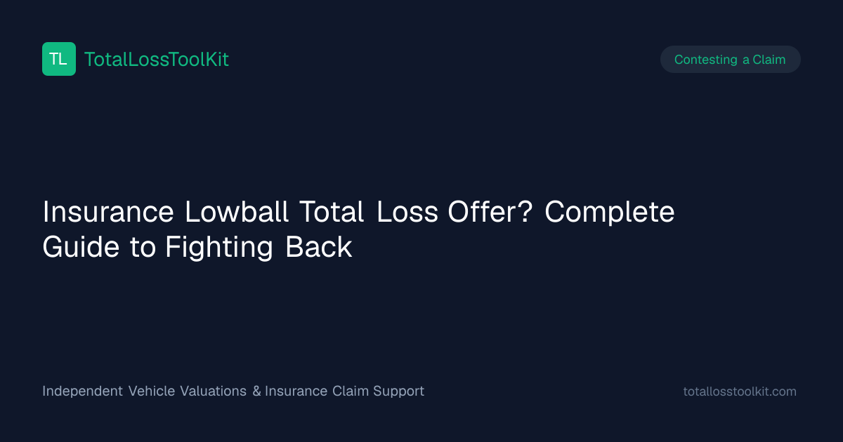 Insurance Lowball Total Loss Offer?… | TotalLossToolKit.com