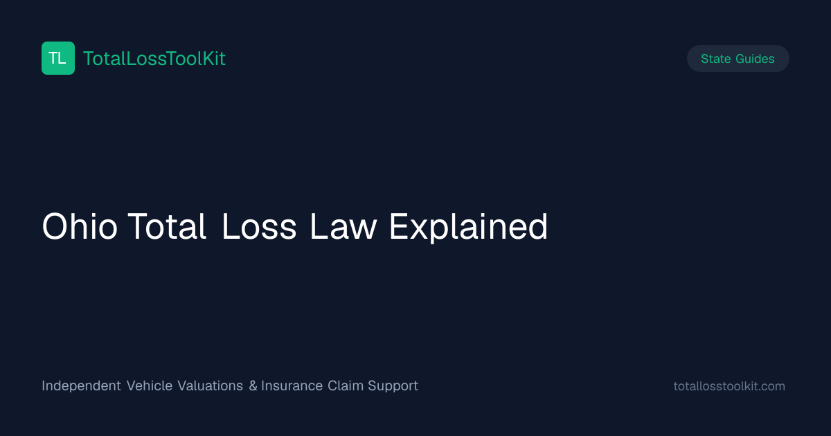 Ohio Total Loss Law Explained | TotalLossToolKit.com
