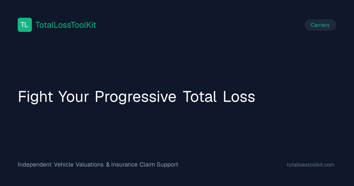Fight Your Progressive Total Loss | TotalLossToolKit.com