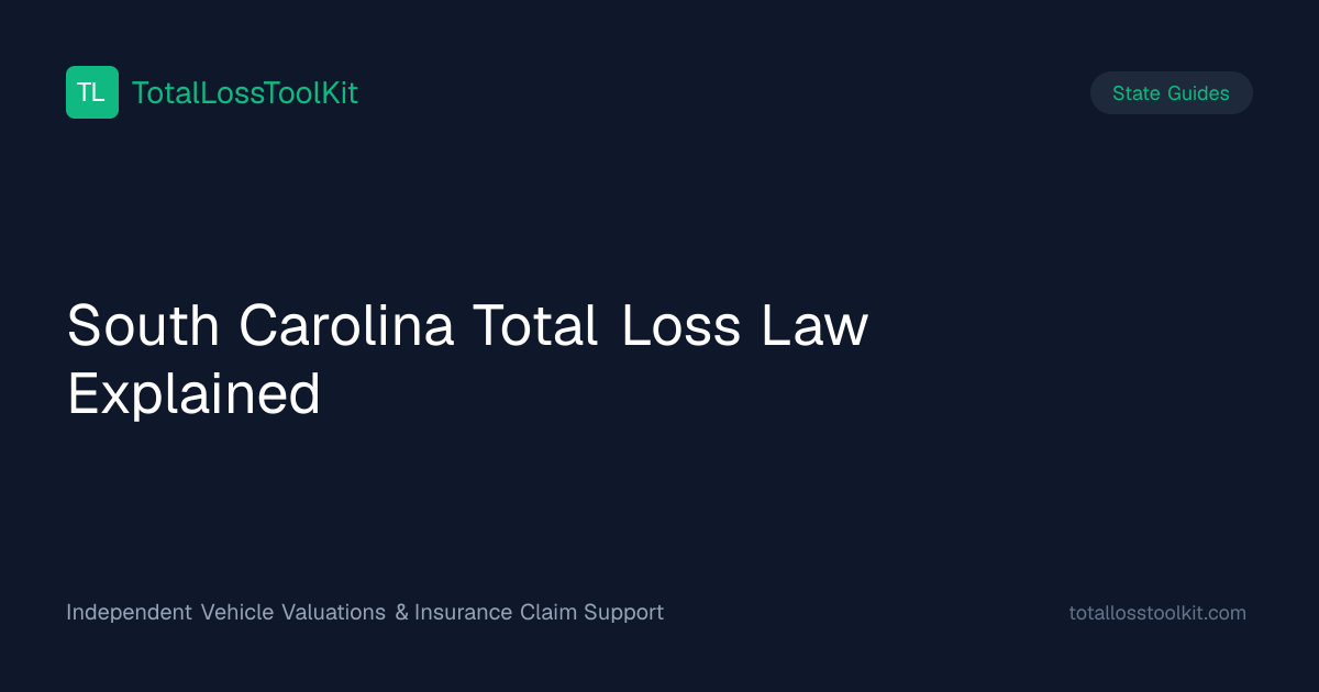 South Carolina Total Loss Law Explai… | TotalLossToolKit.com